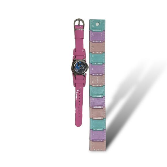 It's Happy Bunny Unisex Kids LCD Watch Pink Leather Strap White Dial Casual - Picture 6 of 7